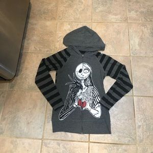 RARE Pre Loved Disney Parks NBC Jack & Sally Zip up Hoodie